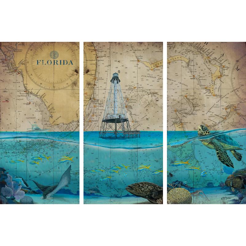 Alligator Reef Light Triptych Alligator Reef Light Triptych