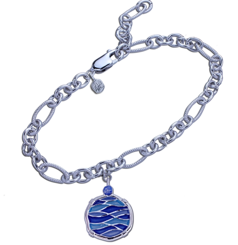 Guy Harvey Changing Tides Charm Bracelet in Hard Fired Enamel and Sterling Silver Guy Harvey Changing Tides Charm Bracelet in Hard Fired Enamel and Sterling Silver
