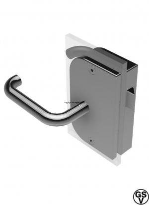 Glass door rim lock right hand outward for heavy glass doors stainless steel / GSV-Nr. 9714 Glass door rim lock right hand outward for heavy glass doors stainless steel / GSV-Nr. 9714