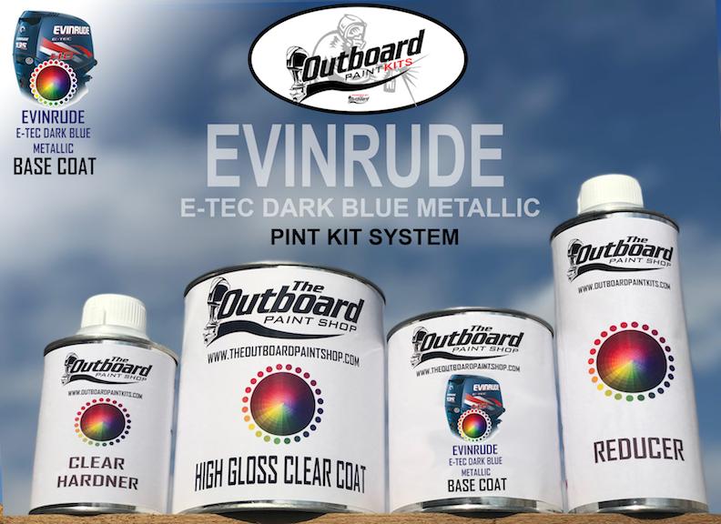EVINRUDE E-TEC DARK BLUE METALLIC 1 Pint Refinishing Kit EVINRUDE E-TEC DARK BLUE METALLIC 1 Pint Refinishing Kit